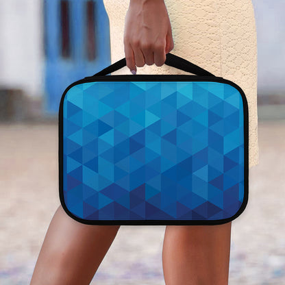 Blue Geometric Triangle Pattern Print Classic Bible Case