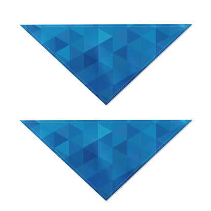 Blue Geometric Triangle Pattern Print Dog Bandana