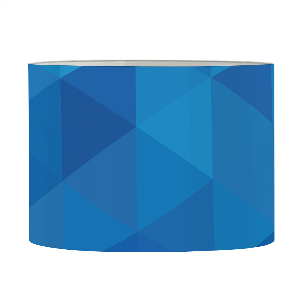 Blue Geometric Triangle Pattern Print Drum Lamp Shade
