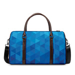 Blue Geometric Triangle Pattern Print Duffle Bag
