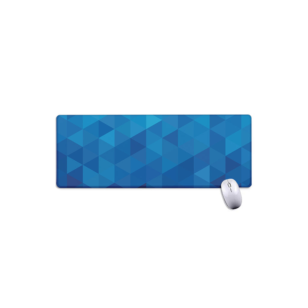 Blue Geometric Triangle Pattern Print Extended Mouse Pad