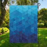Blue Geometric Triangle Pattern Print Garden Flag