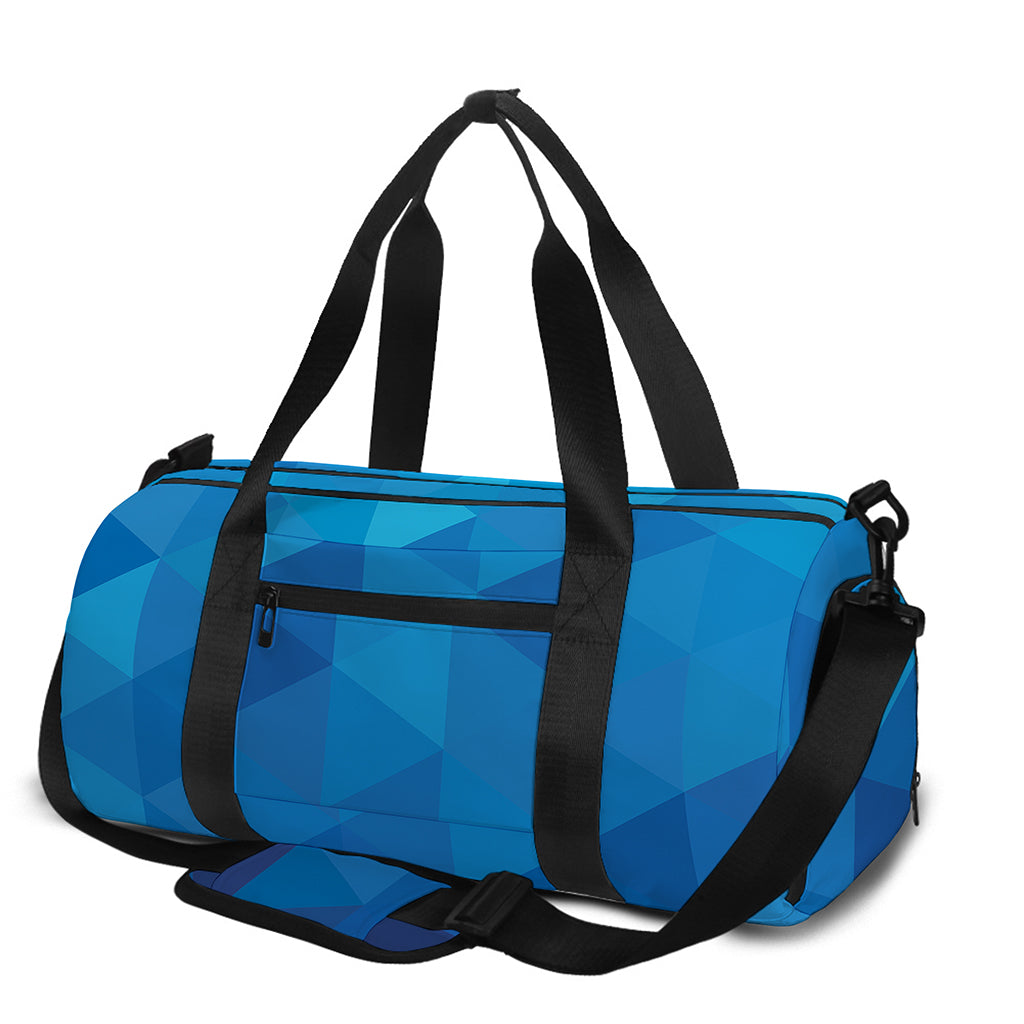 Blue Geometric Triangle Pattern Print Gym Bag