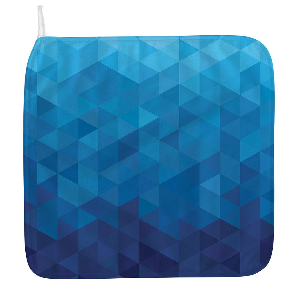 Blue Geometric Triangle Pattern Print Hand Towel