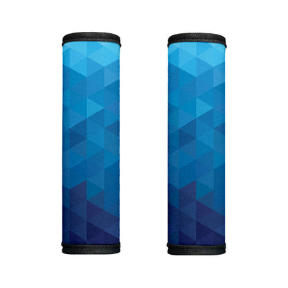 Blue Geometric Triangle Pattern Print Handle Covers