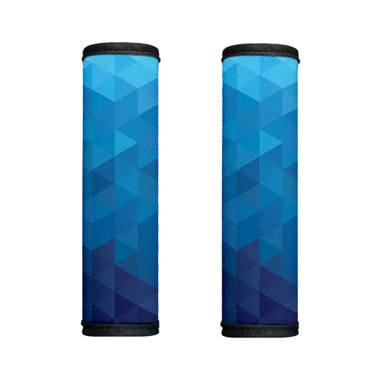 Blue Geometric Triangle Pattern Print Handle Covers