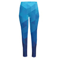 Blue Geometric Triangle Pattern Print High-Waisted Pocket Leggings