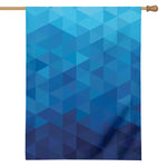 Blue Geometric Triangle Pattern Print House Flag