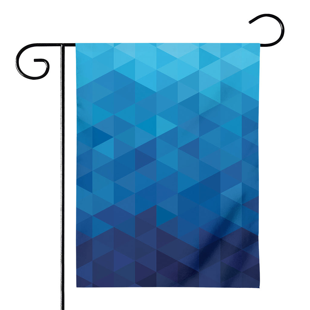 Blue Geometric Triangle Pattern Print House Flag