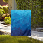 Blue Geometric Triangle Pattern Print House Flag