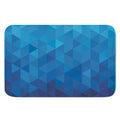 Blue Geometric Triangle Pattern Print Indoor Door Mat