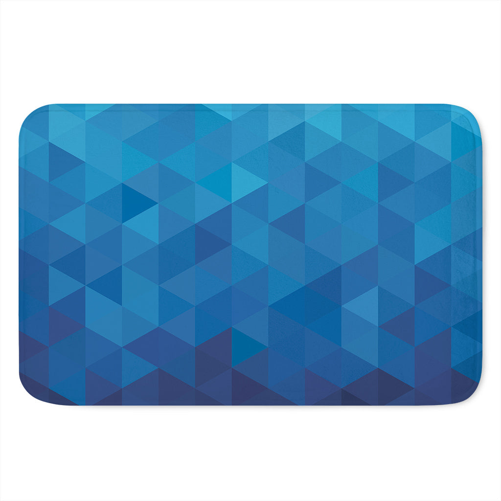 Blue Geometric Triangle Pattern Print Indoor Door Mat