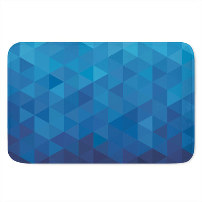 Blue Geometric Triangle Pattern Print Indoor Door Mat