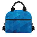 Blue Geometric Triangle Pattern Print Insulated Lunch Bag