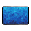 Blue Geometric Triangle Pattern Print Kitchen Mat