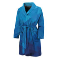 Blue Geometric Triangle Pattern Print Men's Bathrobe