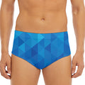 Blue Geometric Triangle Pattern Print Men's Triangle Swim Briefs