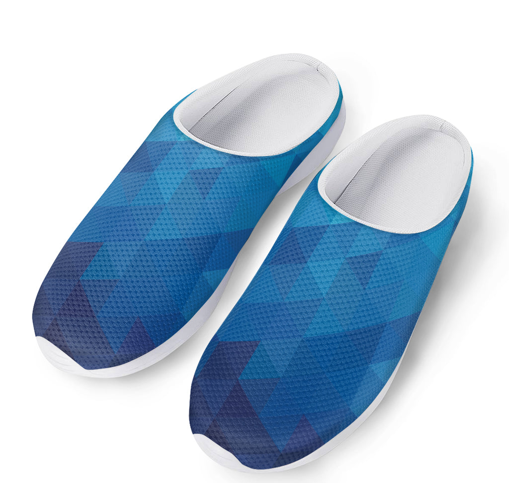 Blue Geometric Triangle Pattern Print Mesh Casual Shoes