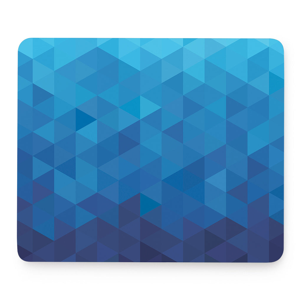 Blue Geometric Triangle Pattern Print Mouse Pad