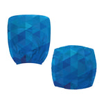 Blue Geometric Triangle Pattern Print Office Chair Cover