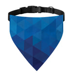 Blue Geometric Triangle Pattern Print Over The Collar Dog Bandana