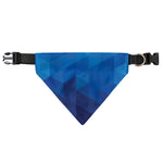 Blue Geometric Triangle Pattern Print Over The Collar Dog Bandana