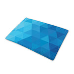 Blue Geometric Triangle Pattern Print Pet Cooling Mat Cover
