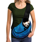 Blue Geometric Triangle Pattern Print Pet Sling Carrier