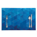 Blue Geometric Triangle Pattern Print Placemat