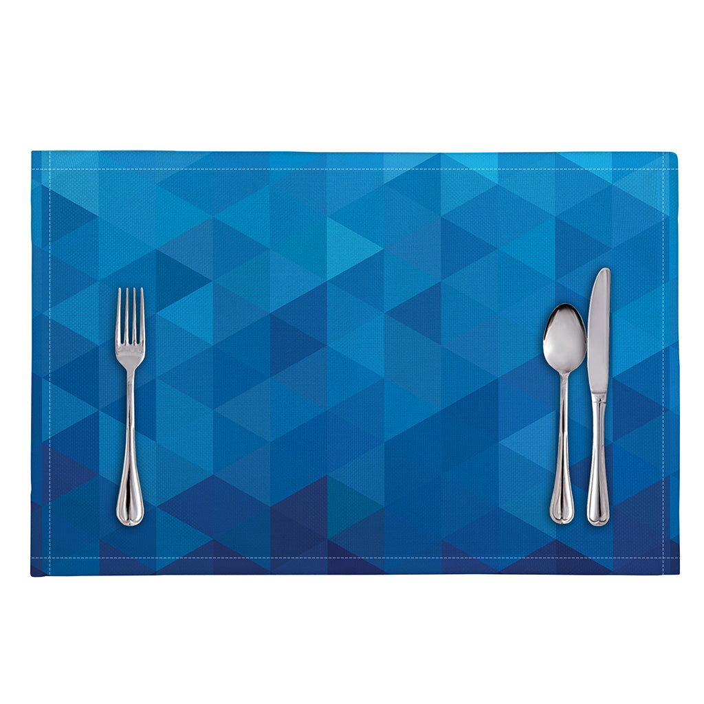 Blue Geometric Triangle Pattern Print Placemat
