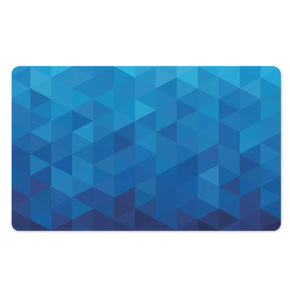Blue Geometric Triangle Pattern Print Polyester Doormat