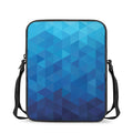 Blue Geometric Triangle Pattern Print Rectangular Crossbody Bag
