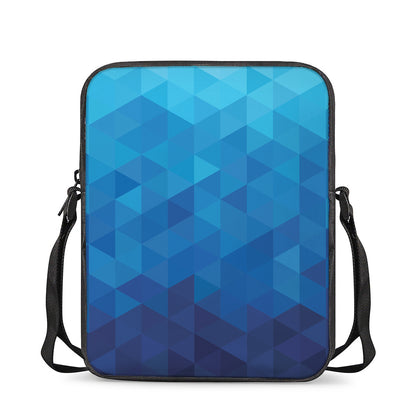 Blue Geometric Triangle Pattern Print Rectangular Crossbody Bag