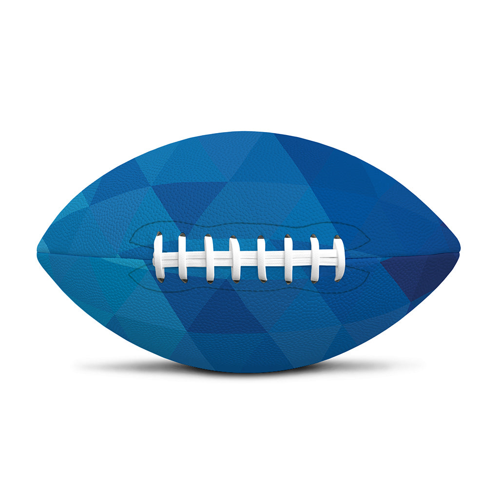 Blue Geometric Triangle Pattern Print Rugby Ball