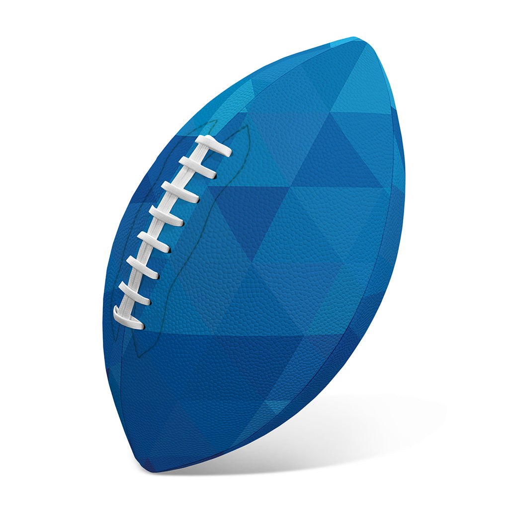 Blue Geometric Triangle Pattern Print Rugby Ball