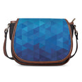 Blue Geometric Triangle Pattern Print Saddle Bag