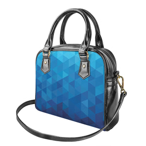 Blue Geometric Triangle Pattern Print Shoulder Handbag