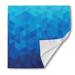 Blue Geometric Triangle Pattern Print Silk Bandana