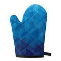 Blue Geometric Triangle Pattern Print Single Oven Mitt