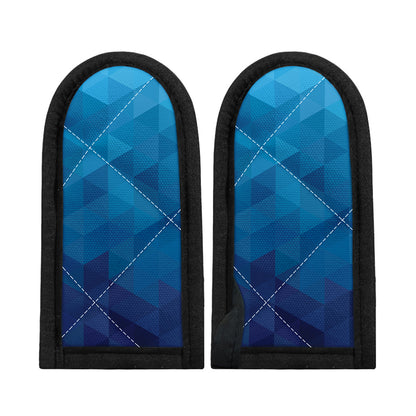 Blue Geometric Triangle Pattern Print Skillet Handle Cover