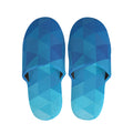 Blue Geometric Triangle Pattern Print Slippers
