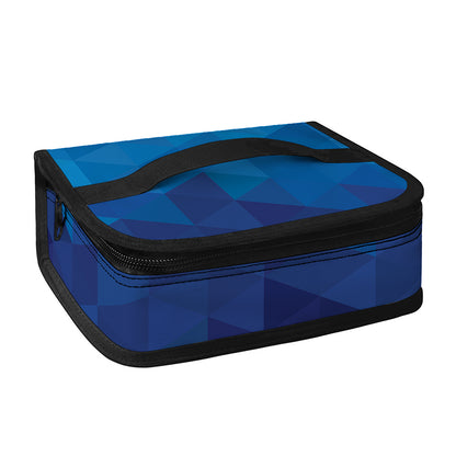 Blue Geometric Triangle Pattern Print Small Lunch Bag