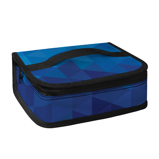 Blue Geometric Triangle Pattern Print Small Lunch Bag