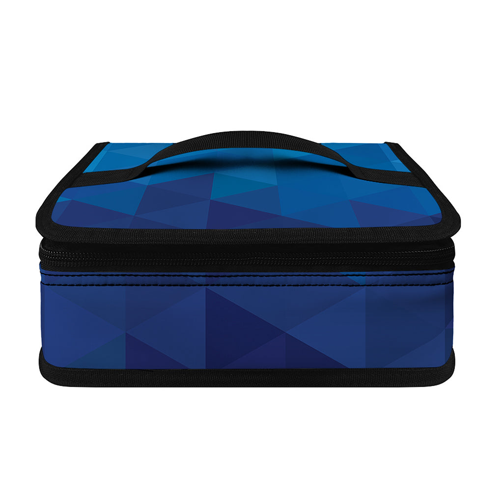 Blue Geometric Triangle Pattern Print Small Lunch Bag