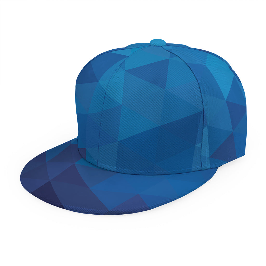 Blue Geometric Triangle Pattern Print Snapback Cap