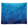 Blue Geometric Triangle Pattern Print Tapestry