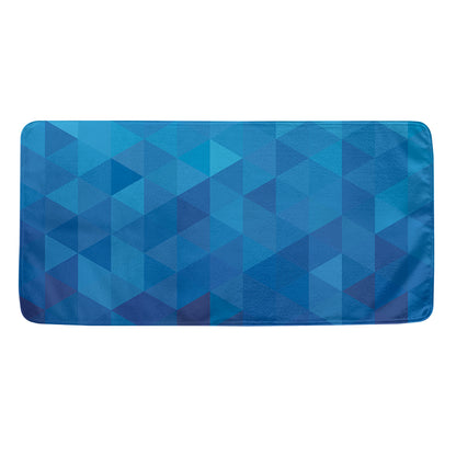 Blue Geometric Triangle Pattern Print Towel