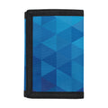 Blue Geometric Triangle Pattern Print Trifold Wallet