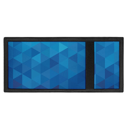 Blue Geometric Triangle Pattern Print Trifold Wallet