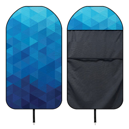 Blue Geometric Triangle Pattern Print Waterproof Car Seat Cover